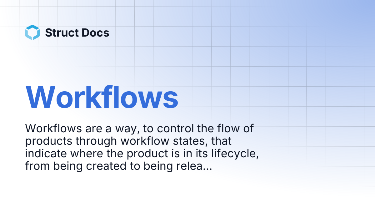 Workflows | Struct Docs