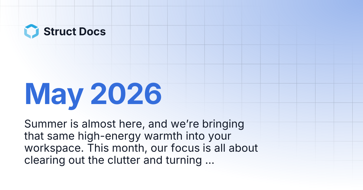 May 2026 | Struct Docs
